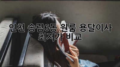 인천 송림6동 원룸 용달이사 최저가 비교