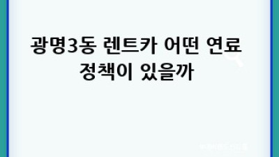 광명3동 렌트카 연료 ⛽ 똑똑하게 고르는 법